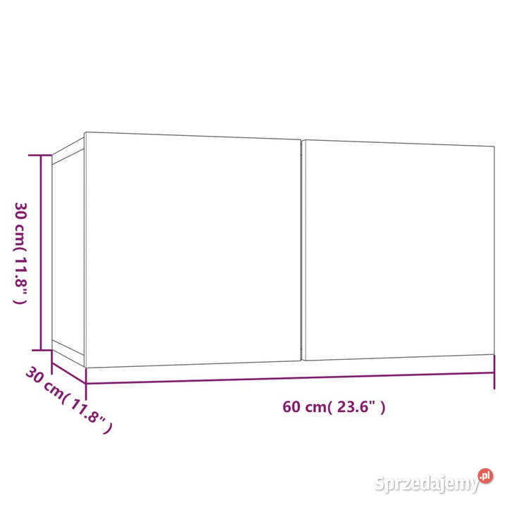 Wisząca szafka pod TV przydymiony dąb 60x30x30 mazowieckie Warszawa