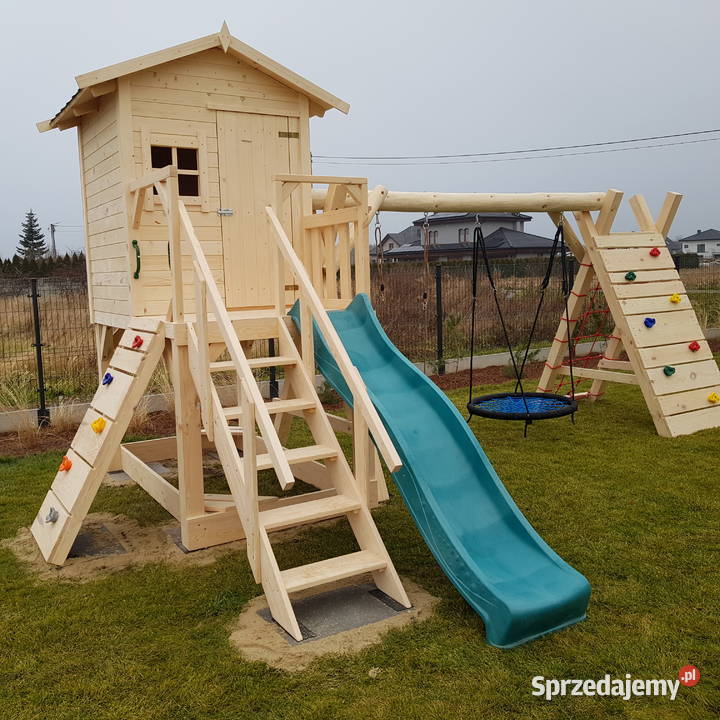 Plac zabaw Krzyś domek dzieci montaż Domki drewniane pomorskie