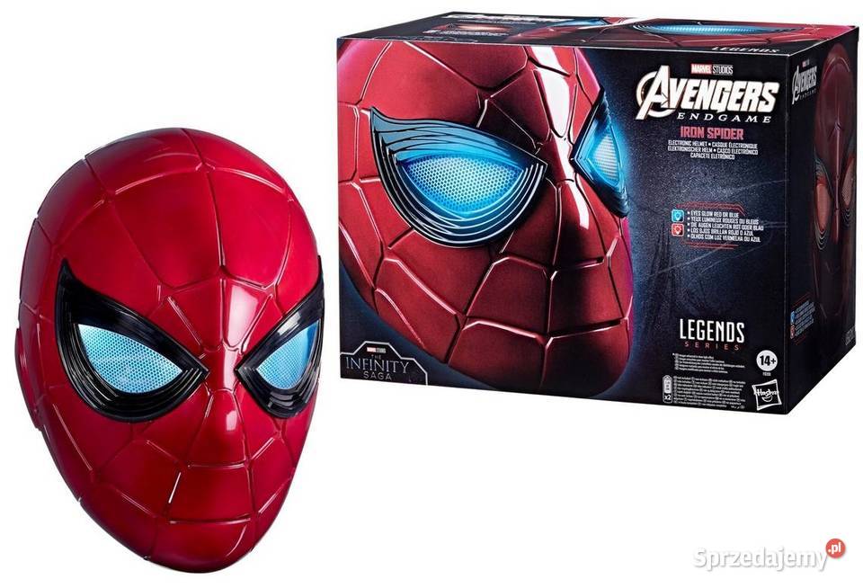Hełm Iron Spiderman Czarna Seria Światło LED