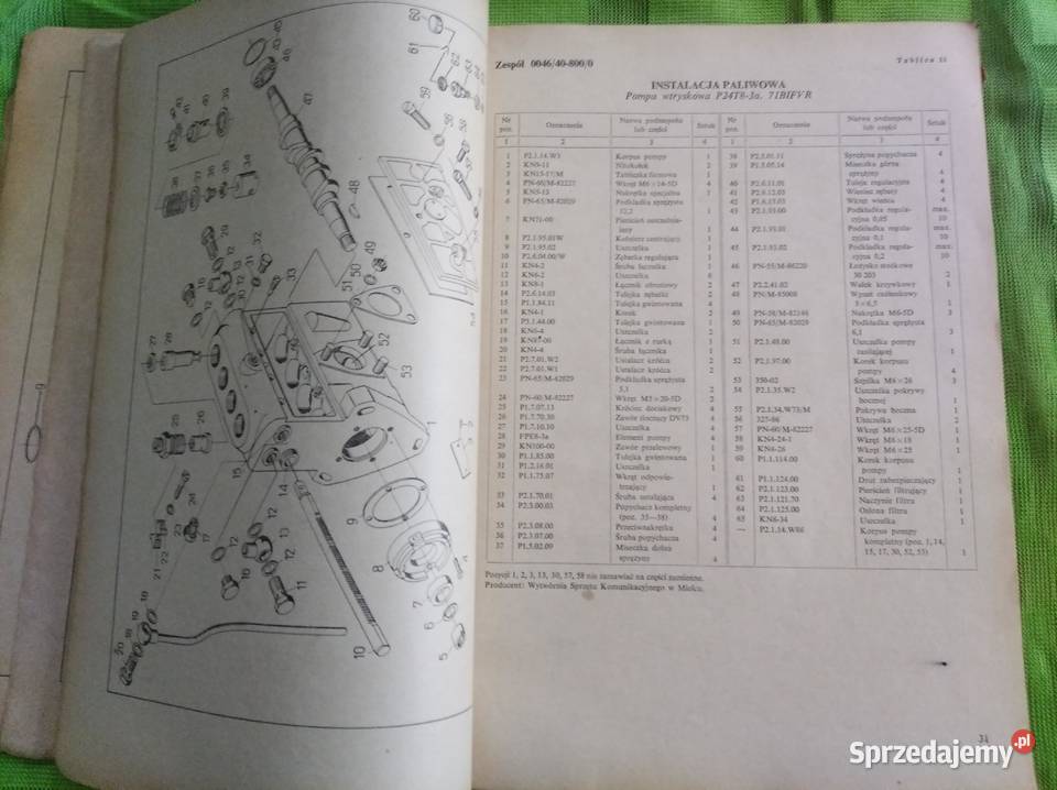 Katalog części Ursus 355 w oryginale lubelskie