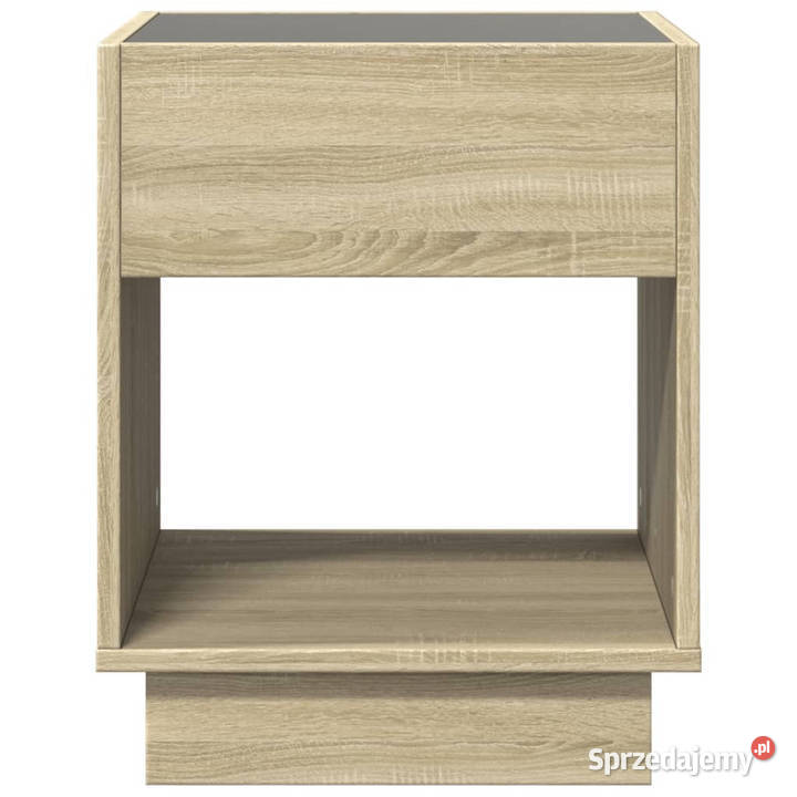 Stolik kawowy z LED Infinity dąb sonoma 40x40x50