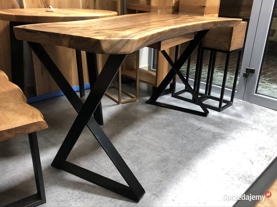 Biurko stolik orzech włoski live edge loft Kielce sprzedam