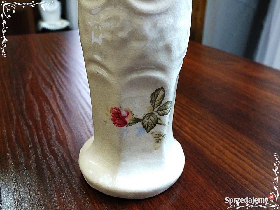 Stary wazon wazonik ceramiczny malowane kwiaty lubuskie Żary sprzedam