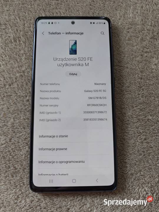 Samsung S20 fe używany stan idealny Włocławek