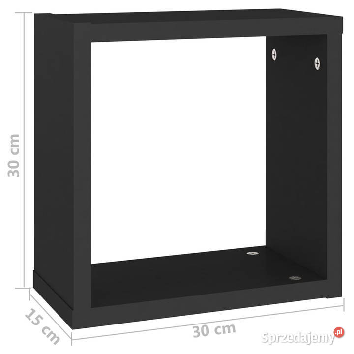 Półki ścienne kostki 2 czarne 30x15x30 WM807001 Warszawa