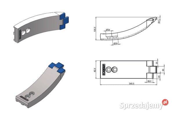 Redliczka 260x82 mm wzmocniona wygięta 2otw sprzedam