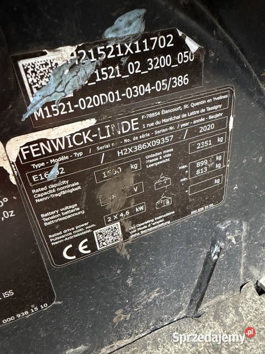 wózek widłowy elektryczny LINDE E16 EVO 2020r Działoszyn