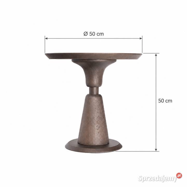 Okrągły dębowy stolik kawowy 50 wysokość 50 50cm Chojnice
