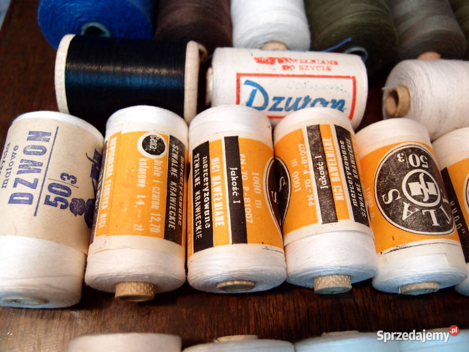 Nici bawełniane Odra 50x3 i 40x3 matowe białe Antyki, Sztuka, Kolekcje