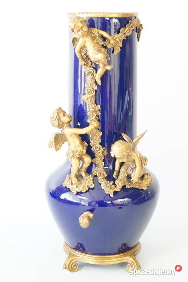 Porcelanowy wazon waza z amorami porcelana z Gizałki sprzedam