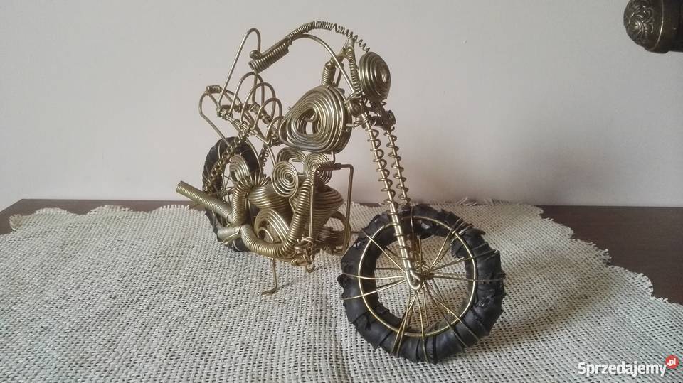 Ozdobny stylowy motorchopper wykonany z drutu Międzychód sprzedam