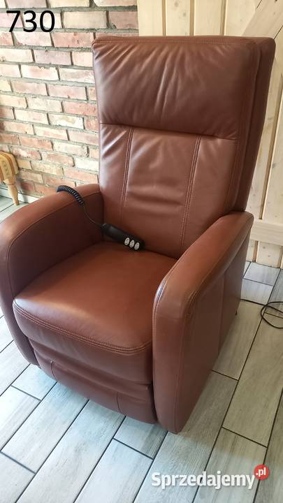 Fotel skórzany rozkładany relax na pilot brązowy zachodniopomorskie Gawroniec