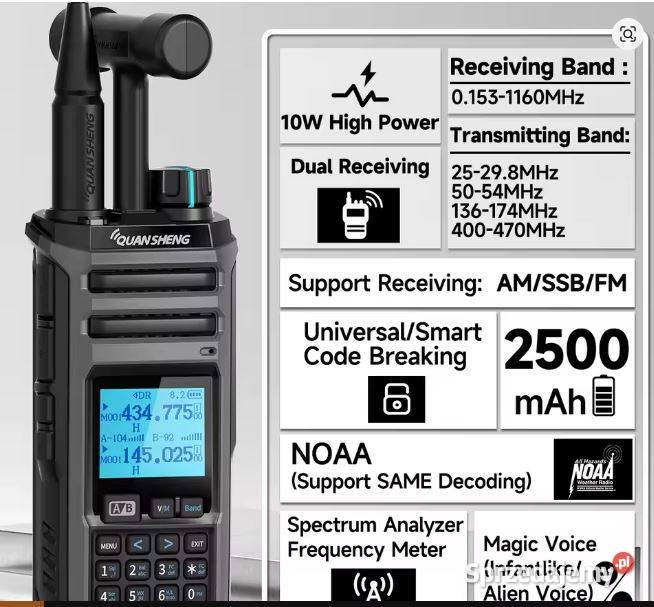 Quansheng TK11 radiotelefon 2850144430MHz odbiór Płońsk