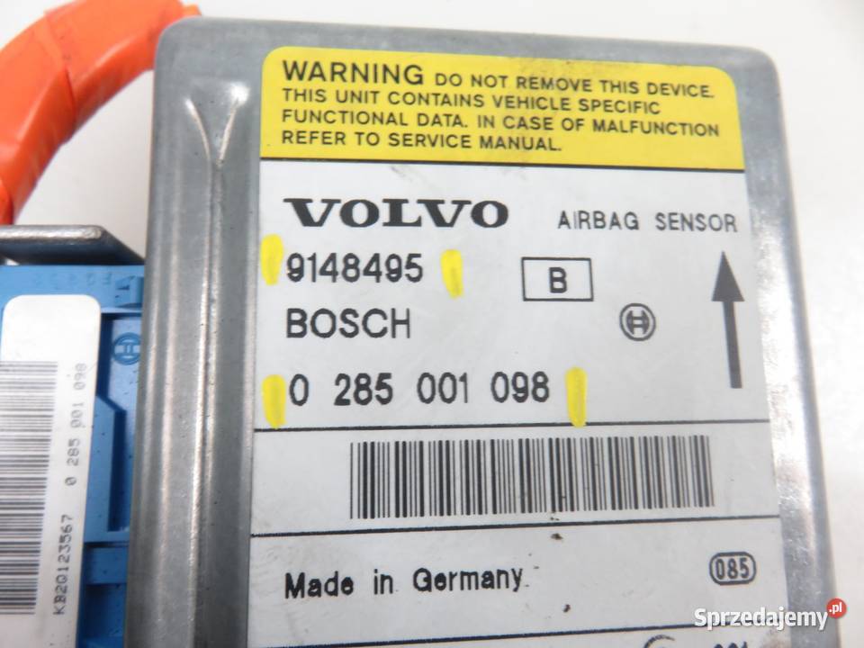 MODUŁ AIRBAG VOLVO 850 LW 9148495 0285001098 małopolskie
