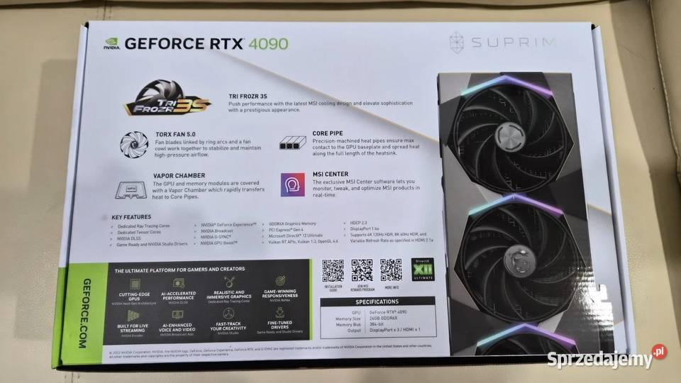 MSI GeForce RTX 4090 SUPRIM Karta graficzna do Pobikry