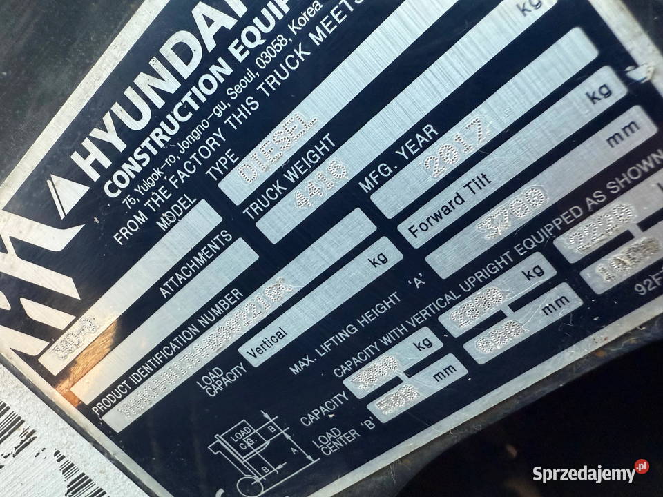 wózek widłowy HYUNDAI 30D9 diesel kabina przesuw diesel Działoszyn