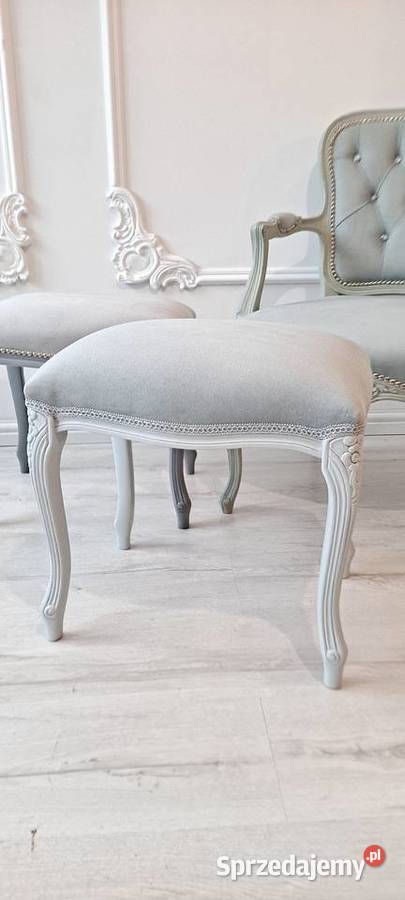 Stylowa pufa podnóżek fotel Ludwik Ludwikowska Szczecin