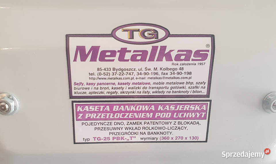 Kaseta metalowa Metalkas TG25 PBKT dwa zamki śląskie Częstochowa