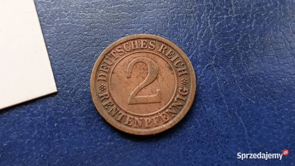 Stare monety 2 rentenpfenig 1923 A NIemcy Numizmatyka Lesko