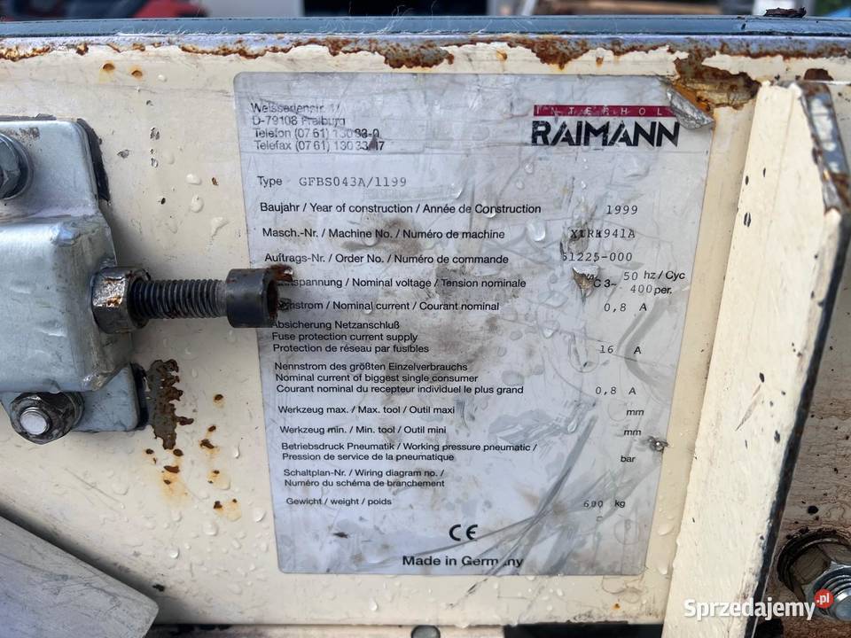 Przenośnik taśmowy Raiamnn GFBS043A1199 Juszczyn