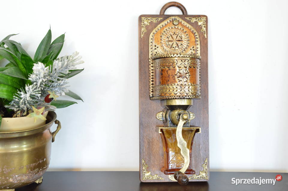 drewniany MŁYNEK wiszący do kawy stary śląskie Jastrzębie-Zdrój