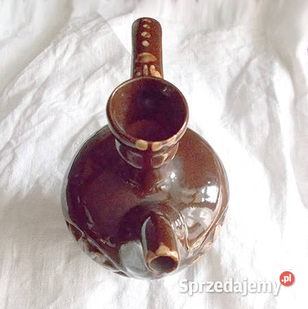 prl ceramika z kamionki brązowy dzbanek Bydgoszcz