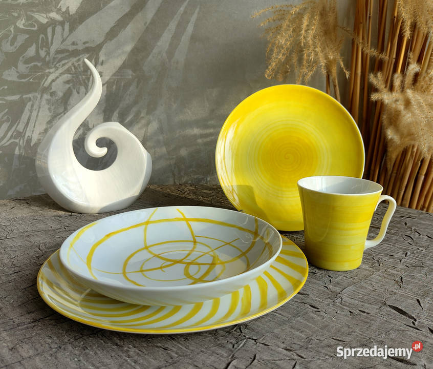 Zestaw ręcznie malowanej porcelany 16elem Polska Filiżanki i spodki dolnośląskie Wałbrzych sprzedam