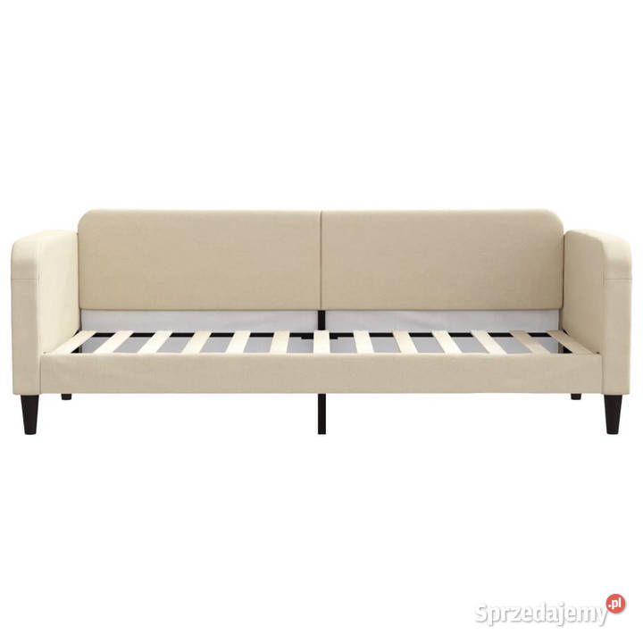 Sofa z funkcją spania kremowa obita tkaniną mazowieckie Warszawa