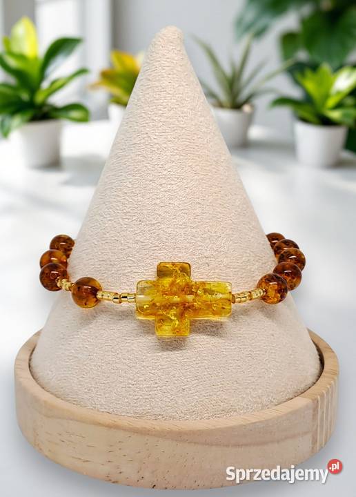 Bransoletka dziesiątka różańca z bursztynu Bransoletki Warszawa