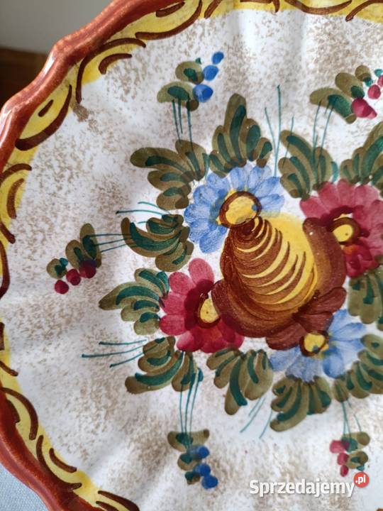 Talerz ozdobny Majolika zachodniopomorskie Mirosławiec