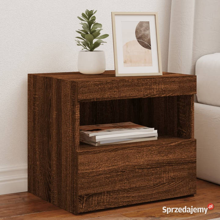 Szafki nocne z LED 2 brązowy dąb 50x40x45 Nocne Warszawa sprzedam
