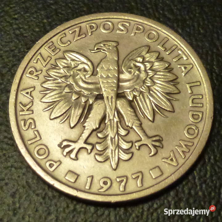 Moneta 2 złote 1977 r z obiegu bez znaku mennicy Warszawa