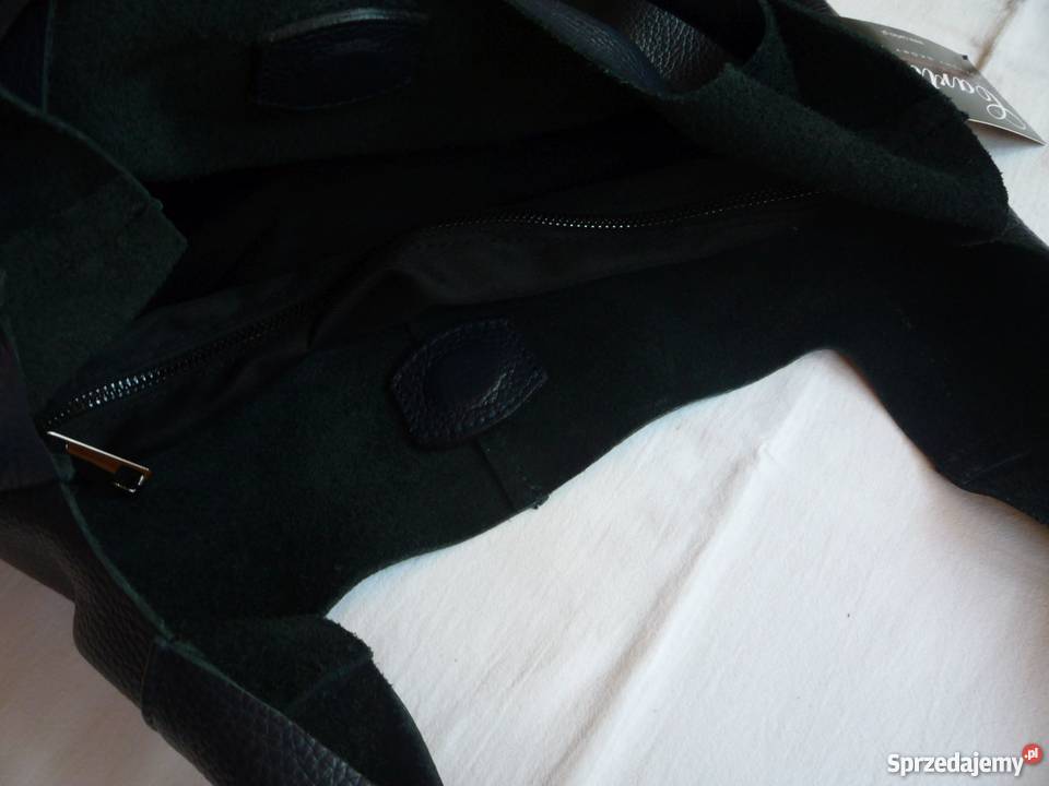 NOWA Granatowa Torebka Skórzana Laura Biaggi Galanteria i dodatki Szczecin