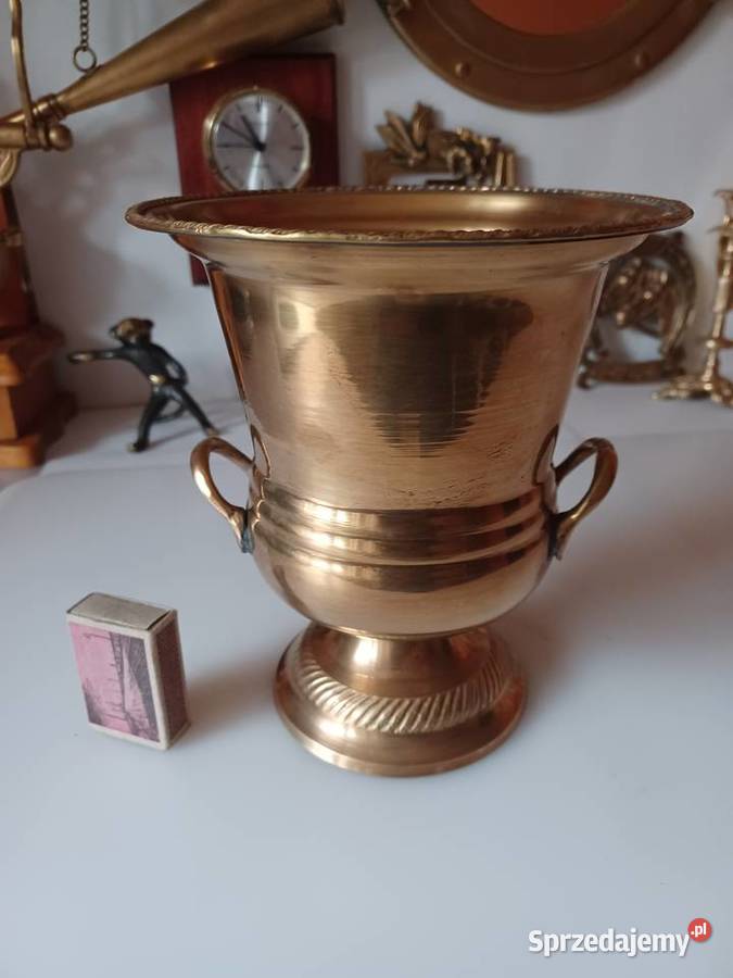 Piękna mosiężna donica Poznań