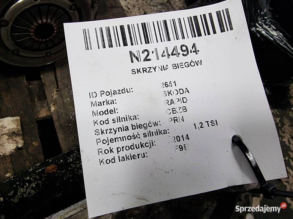 SKRZYNIA BIEGÓW SKODA RAPID PRN Lipno