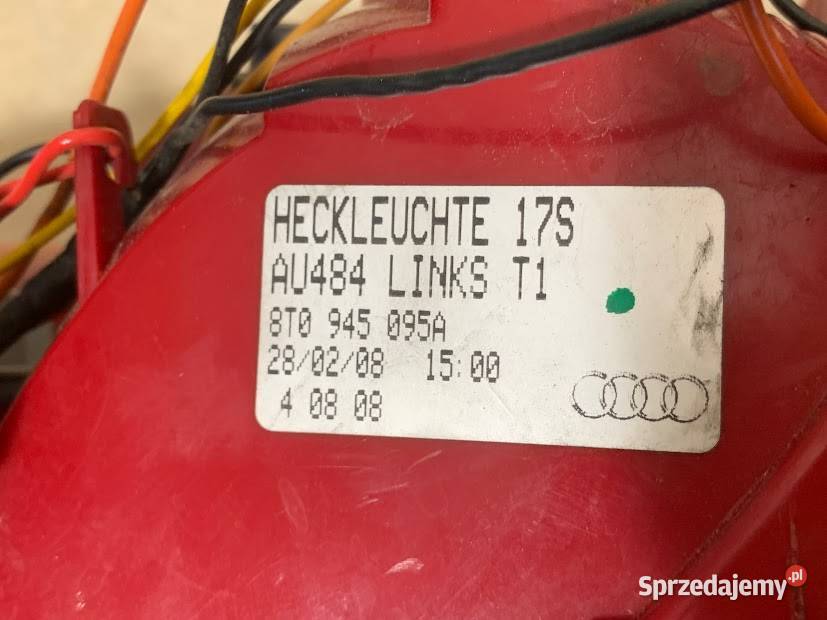 Lampa lewa tylna AUDI A5 8T0945095A Barwałd Dolny