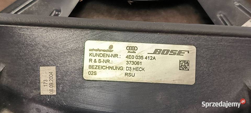GŁOŚNIK AUDI A8 D3 4E0035412A osobowe Lipno