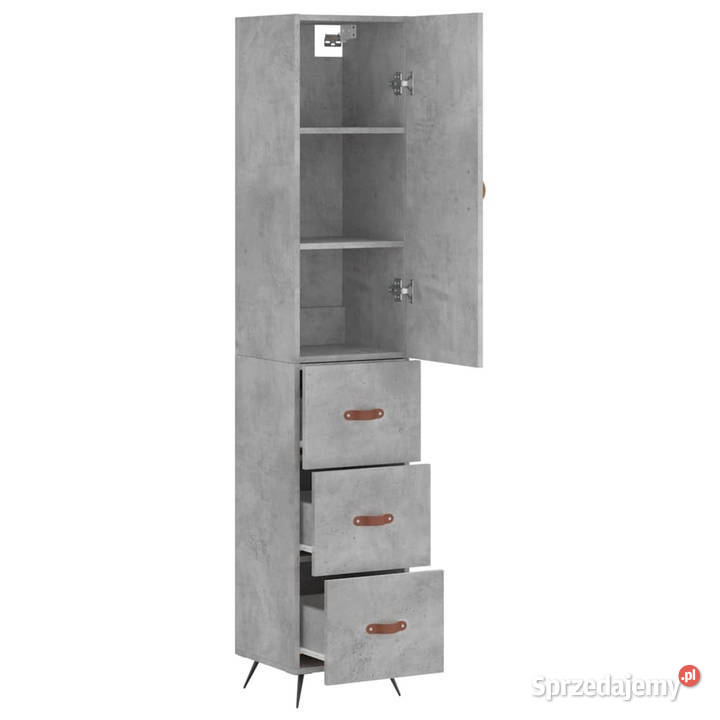 Wysoka szafka szarość betonu 345x34x180 Warszawa sprzedam