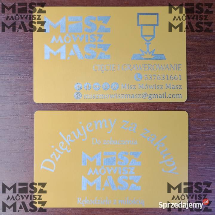 Wizytówki aluminiowe trwałe grawer 100 wielkopolskie Racot sprzedam