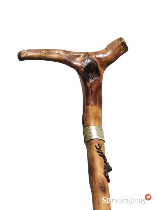 Stara piękna drewniana laska ręcznie rzeźbiona Cieszyn sprzedam