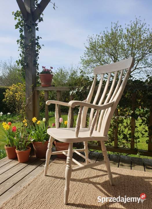 Fotel patyczk Boho bielony Okazja wielkopolskie