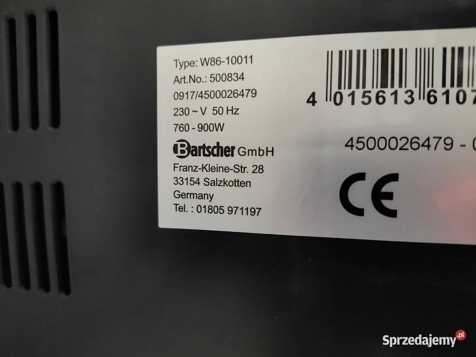 Podgrzewacz elektryczny Bartscher 500834 Wrocław sprzedam