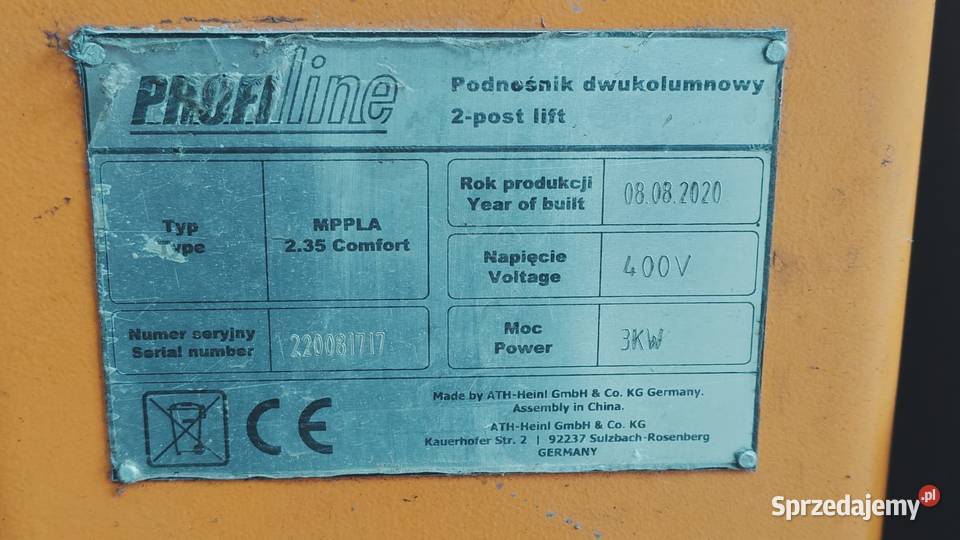 MPPLAH35 PODNOŚNIK DWUKOLUMNOWY PROFI LINE Ełk