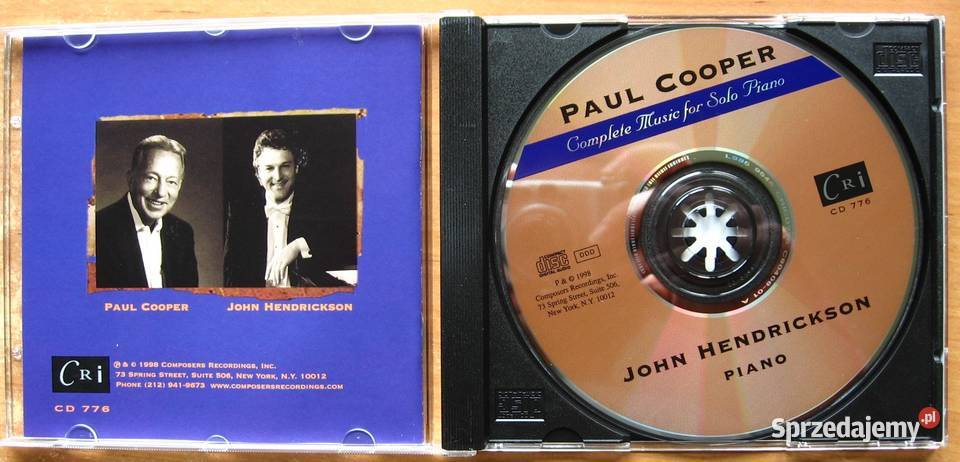 Paul Cooper Complete Music for Solo Piano Kultura i Rozrywka