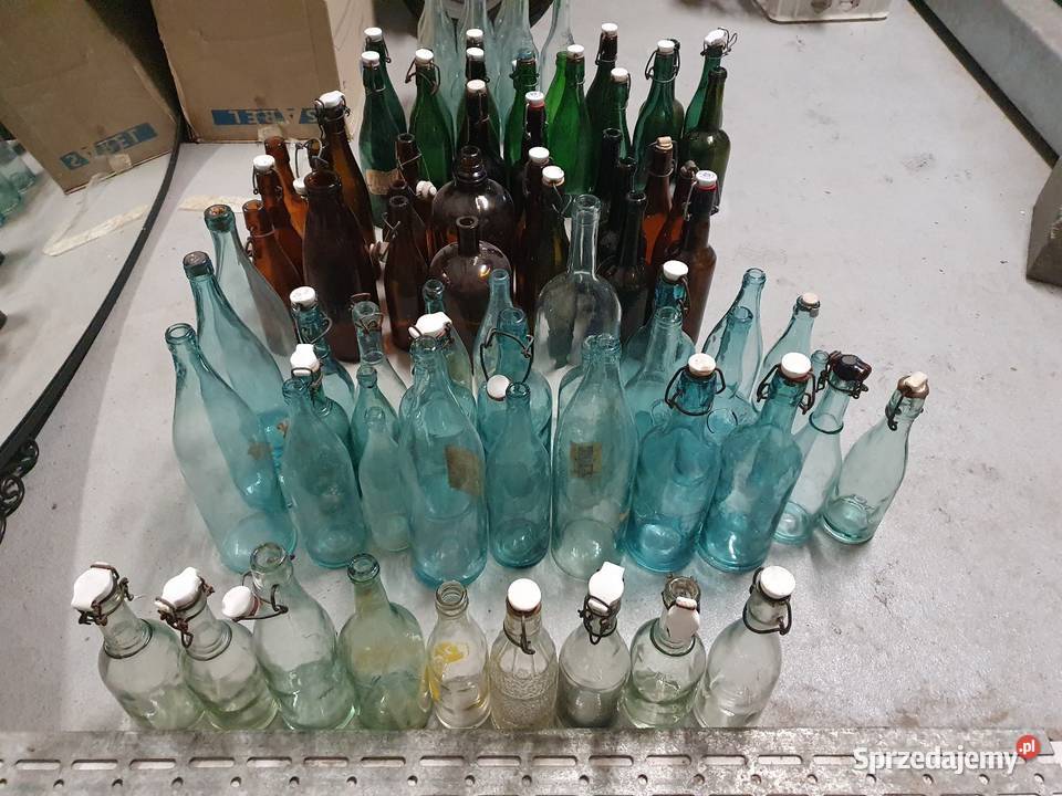Stara butelka piwie wódce zestaw 85 Porcelana i szkło Warszawa