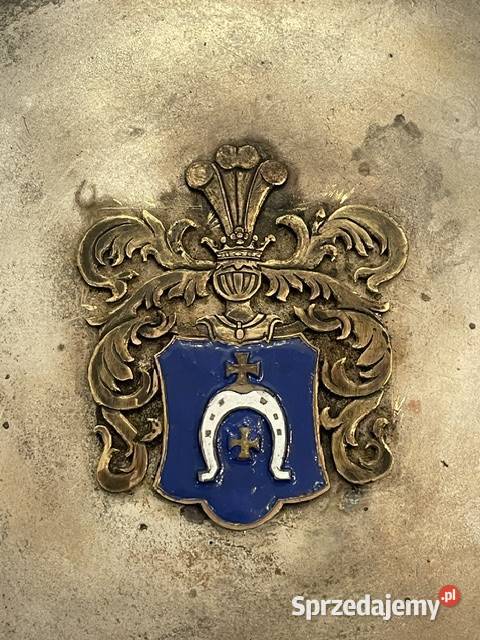 Ozdobna Patera Ścienna Herb Lubicz Posrebrzany małopolskie Kraków