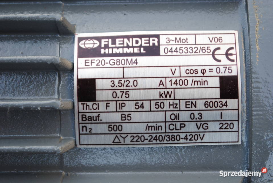 Motoreduktor kołnierzowy 075kw 500obr FLENDER Kargowa