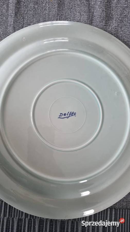 Talerz kobaltowy delfs Porcelana i szkło Wola Podłężna