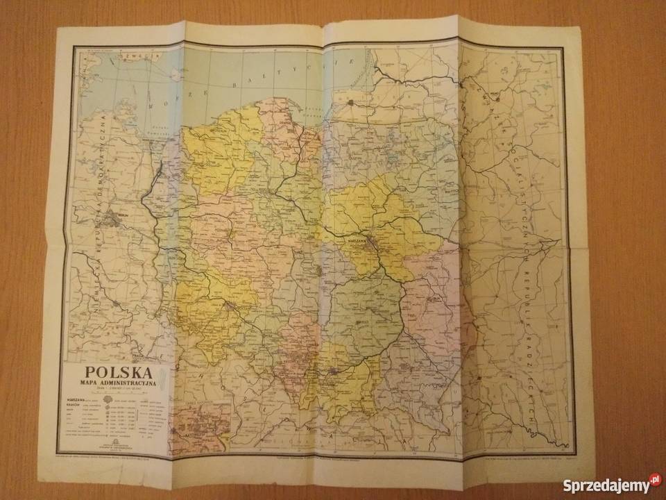 2 map Polski jedna z nich dwustronna z Antyki, Sztuka, Kolekcje Dąbrowa Górnicza