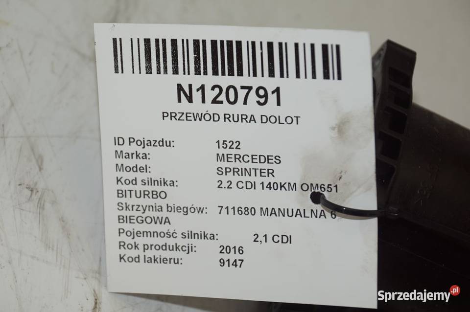 A6510900728 SPRINTER W906 LIFT PRZEWÓD RURA Lipno